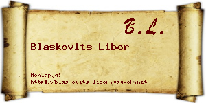 Blaskovits Libor névjegykártya